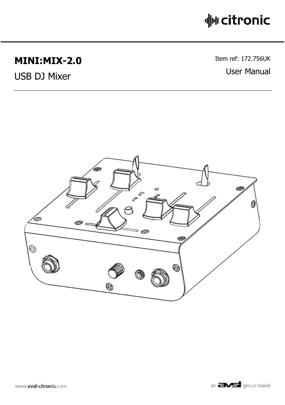 AVSL Citronic MINI:MIX2.0 User Manual | 4 pages