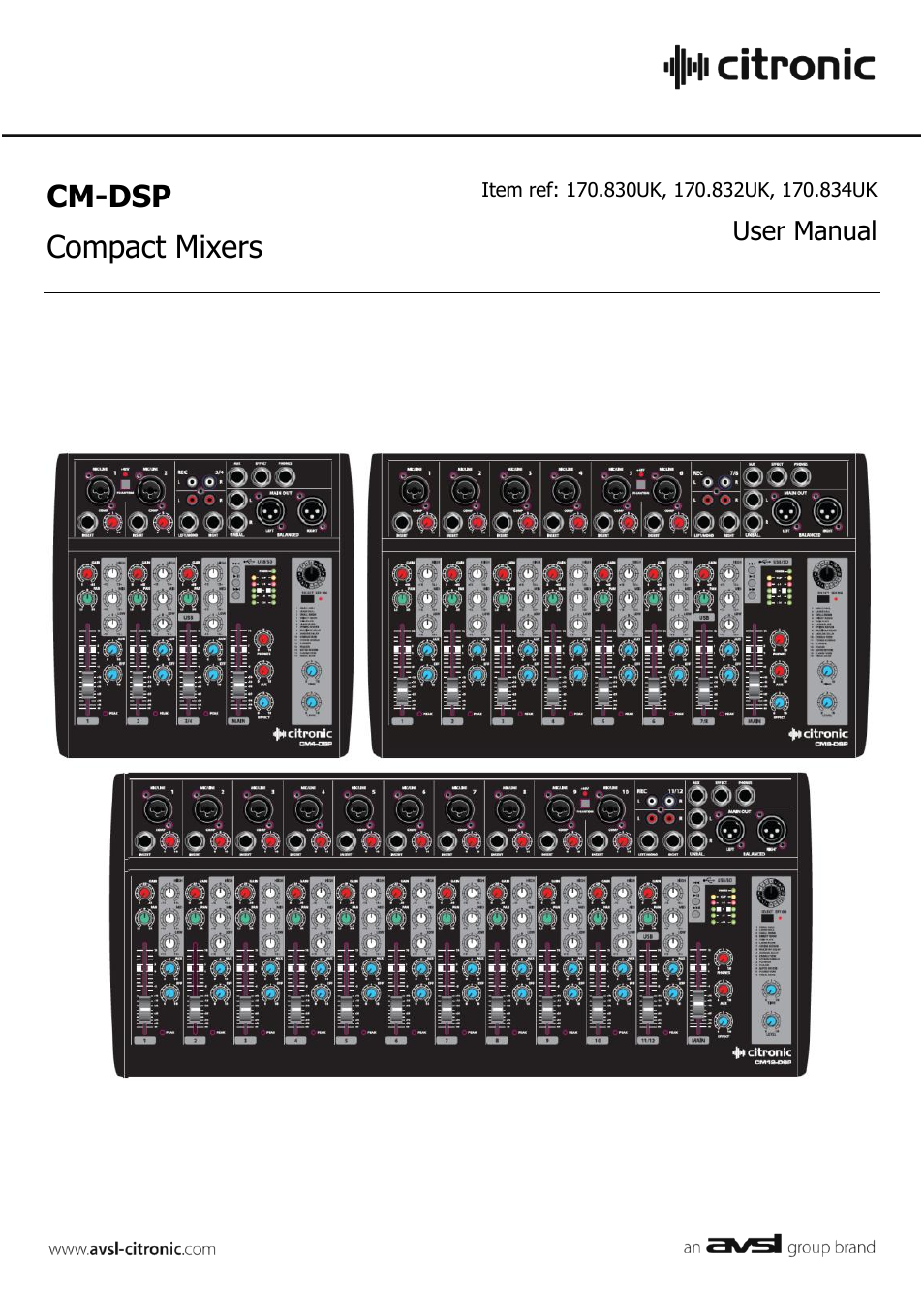 AVSL Citronic CM-DSP User Manual | 8 pages