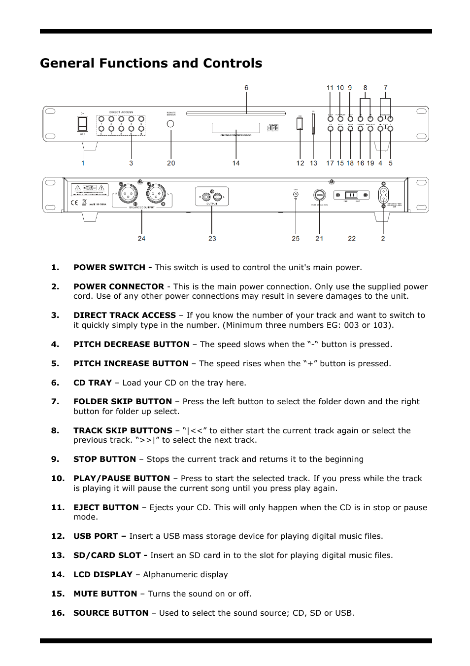 General functions and controls | AVSL 952.980 AD-200 User Manual | Page 5 / 8