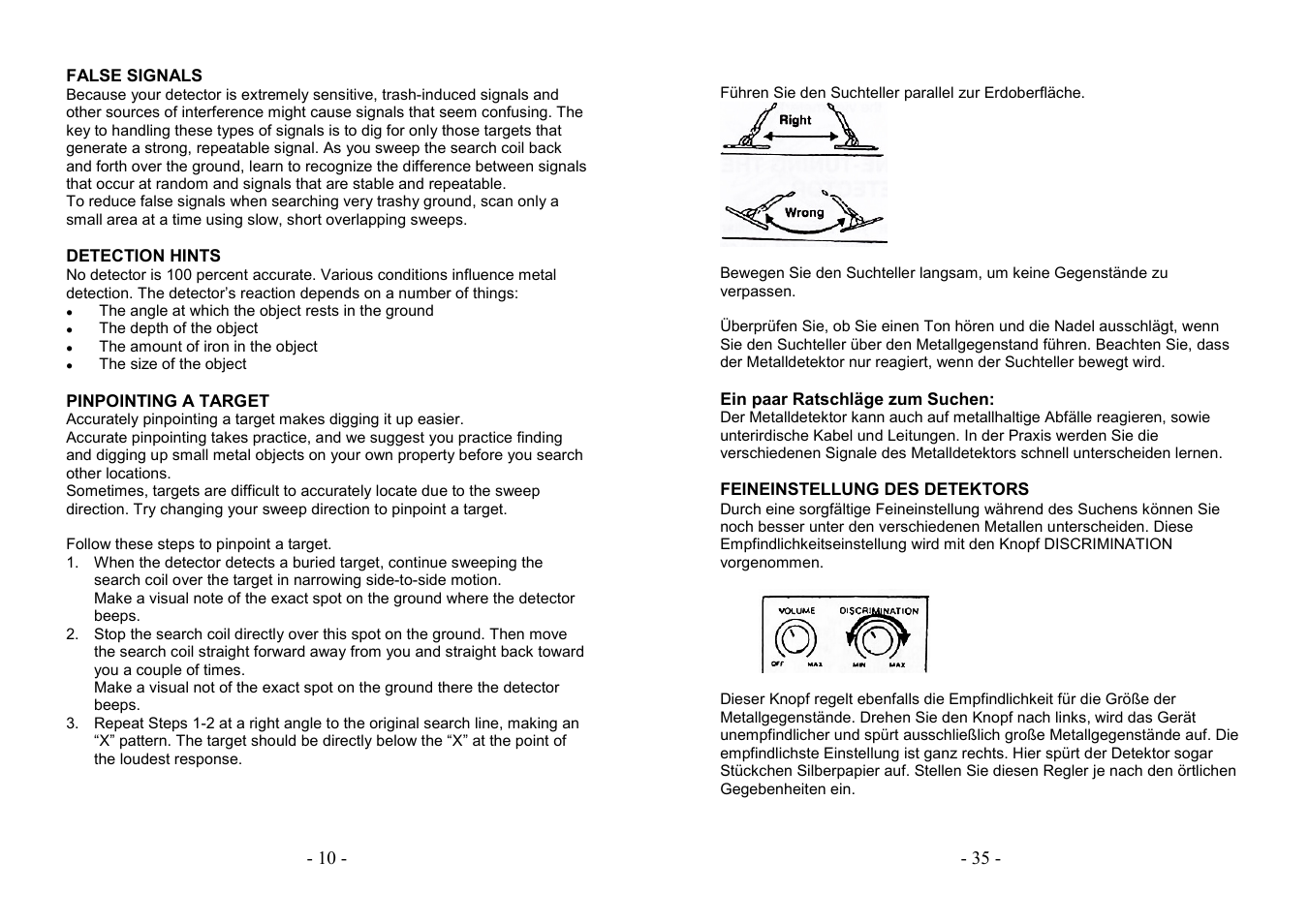 AVSL 499.920 STANDARD METAL DETECTOR User Manual | Page 10 / 22