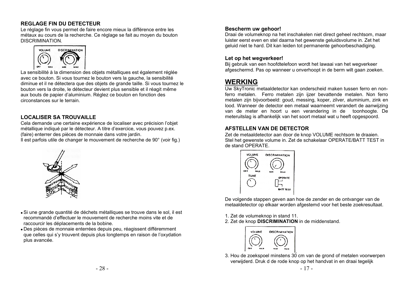 Werking | AVSL 499.920 STANDARD METAL DETECTOR User Manual | Page 17 / 22