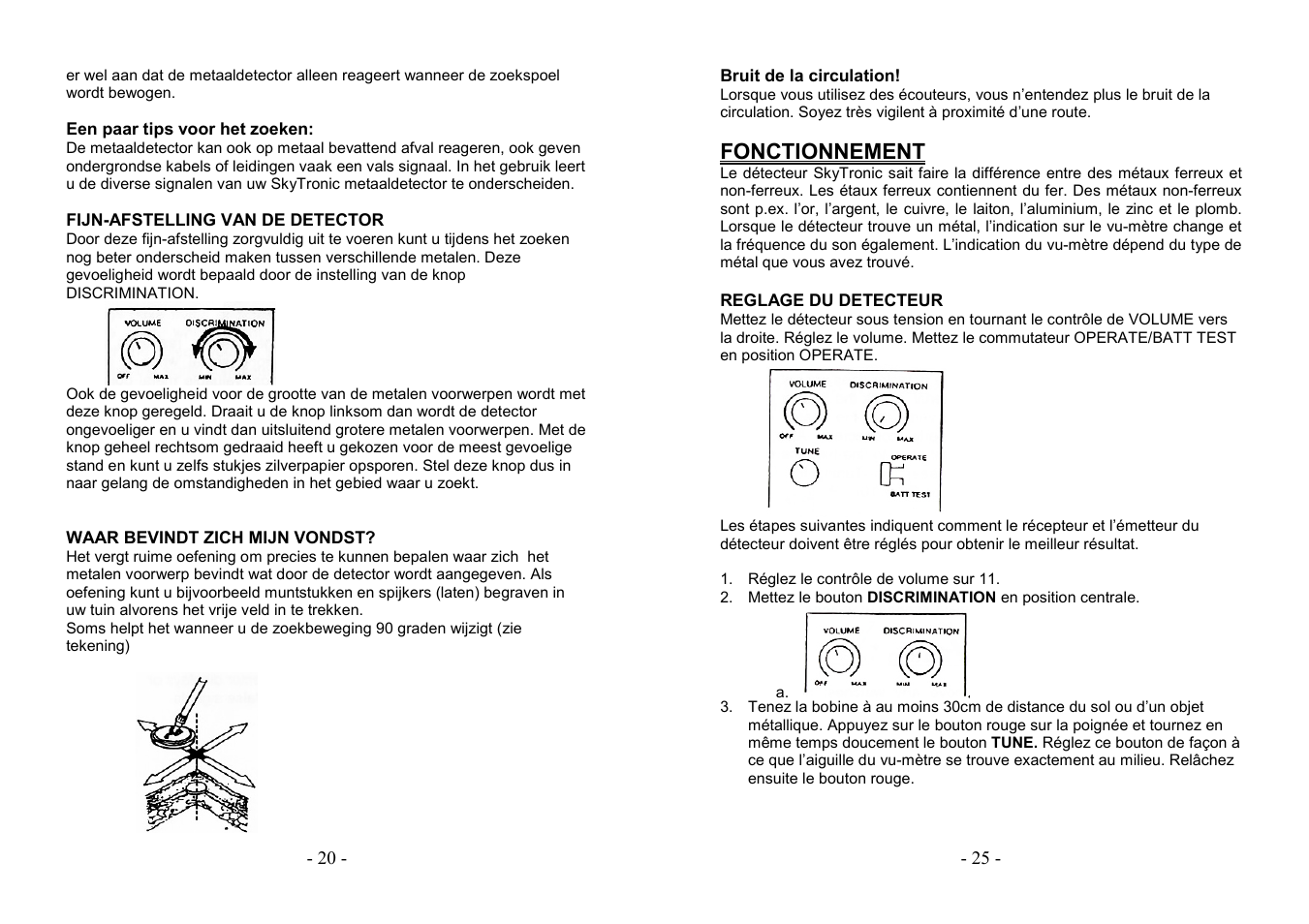 Fonctionnement | AVSL 499.920 STANDARD METAL DETECTOR User Manual | Page 20 / 22