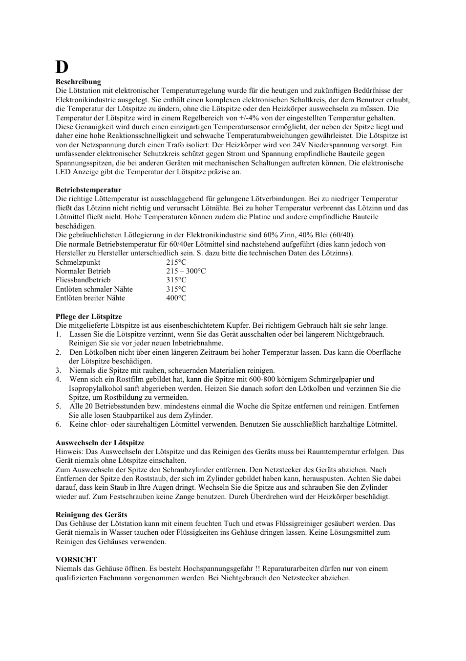 AVSL 703.100 CERAMIC SOLDERING STATION User Manual | Page 6 / 7