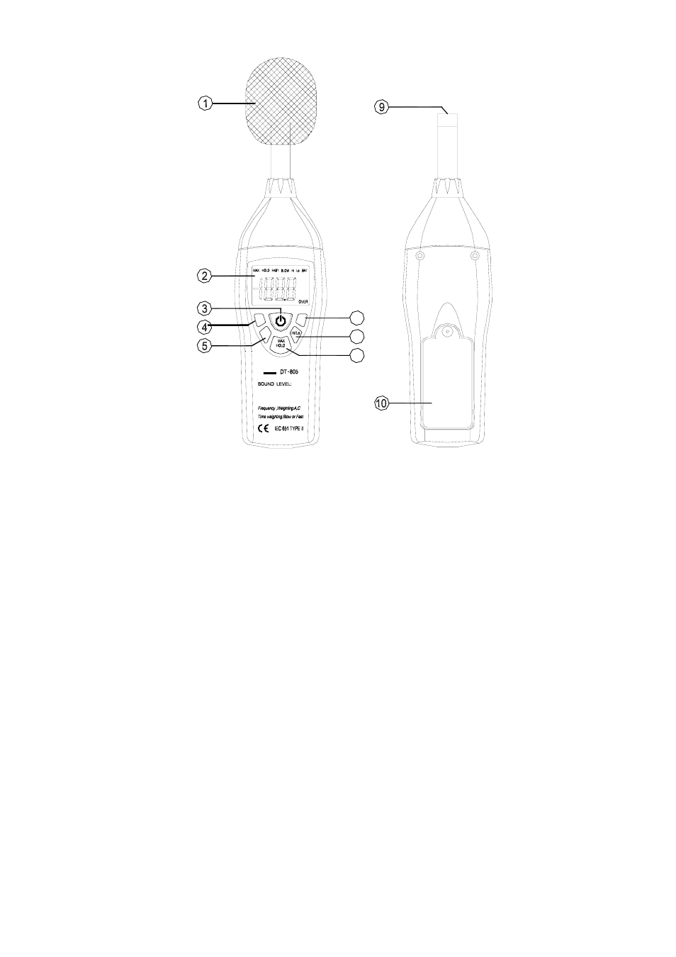 Beschreibung des geräts | AVSL 600.652 SOUND LEVEL METER User Manual | Page 9 / 16