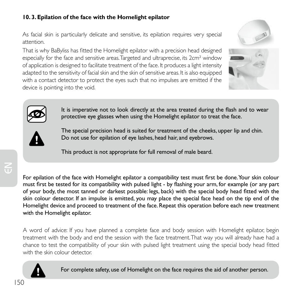 Babyliss G920E Homelight Face & Body User Manual | Page 148 / 224