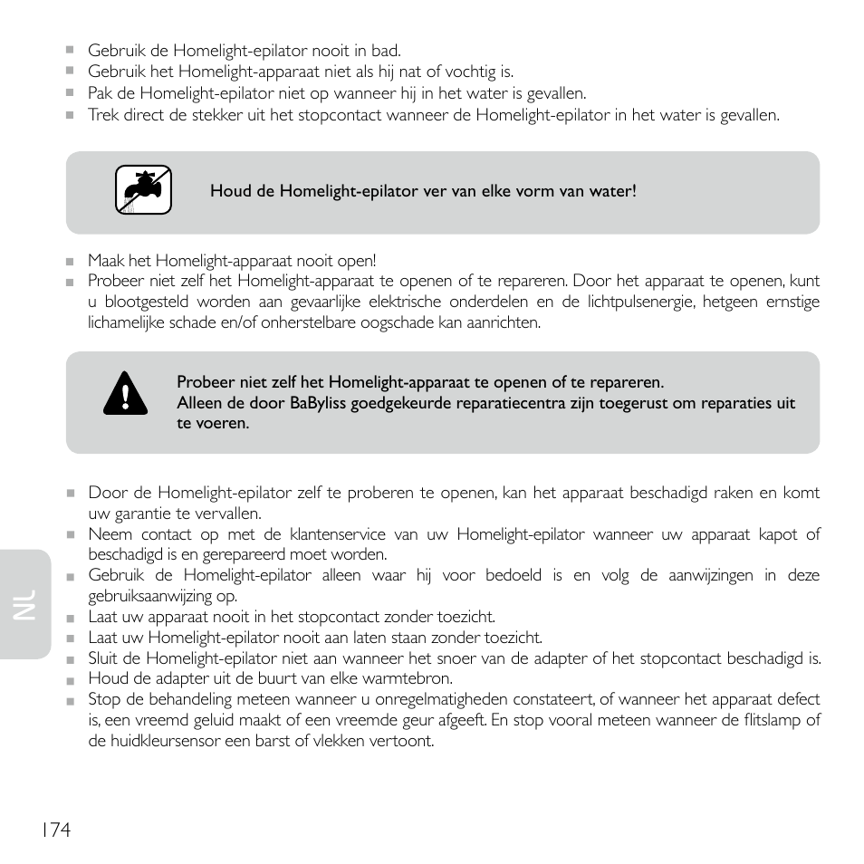 Babyliss G920E Homelight Face & Body User Manual | Page 172 / 224