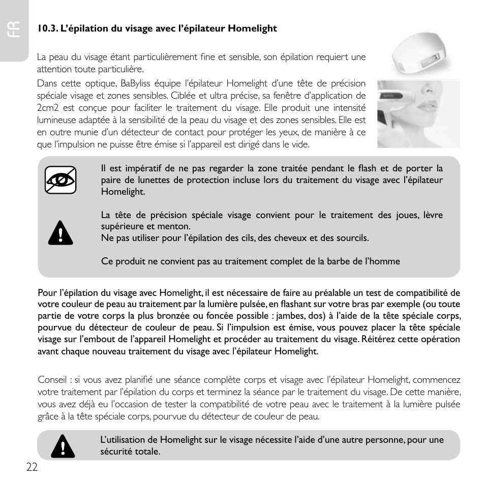 Babyliss G920E Homelight Face & Body User Manual | Page 20 / 224