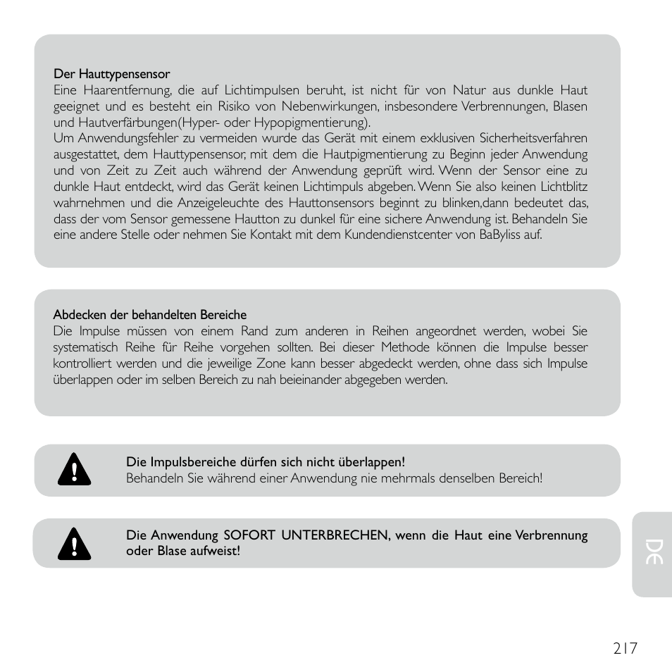 Babyliss G920E Homelight Face & Body User Manual | Page 215 / 224