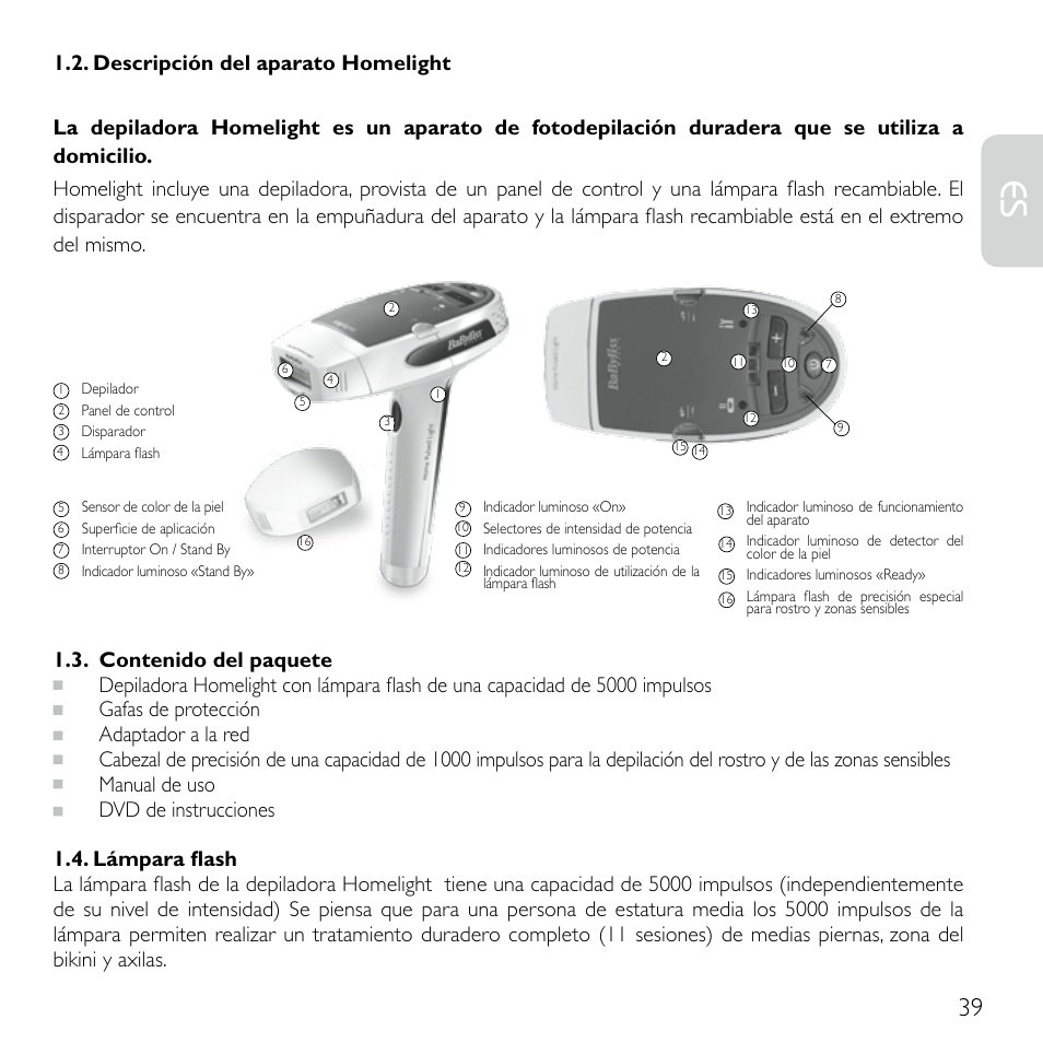 Babyliss G920E Homelight Face & Body User Manual | Page 37 / 224