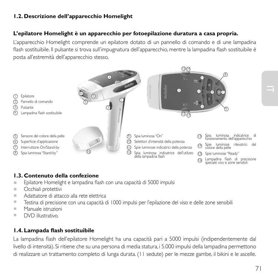 Babyliss G920E Homelight Face & Body User Manual | Page 69 / 224