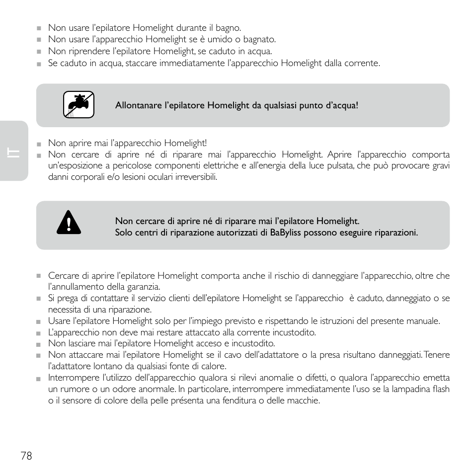 Babyliss G920E Homelight Face & Body User Manual | Page 76 / 224