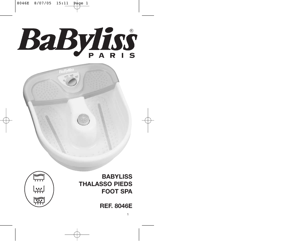 Babyliss 8046E Hydro Spa Plus User Manual | 40 pages