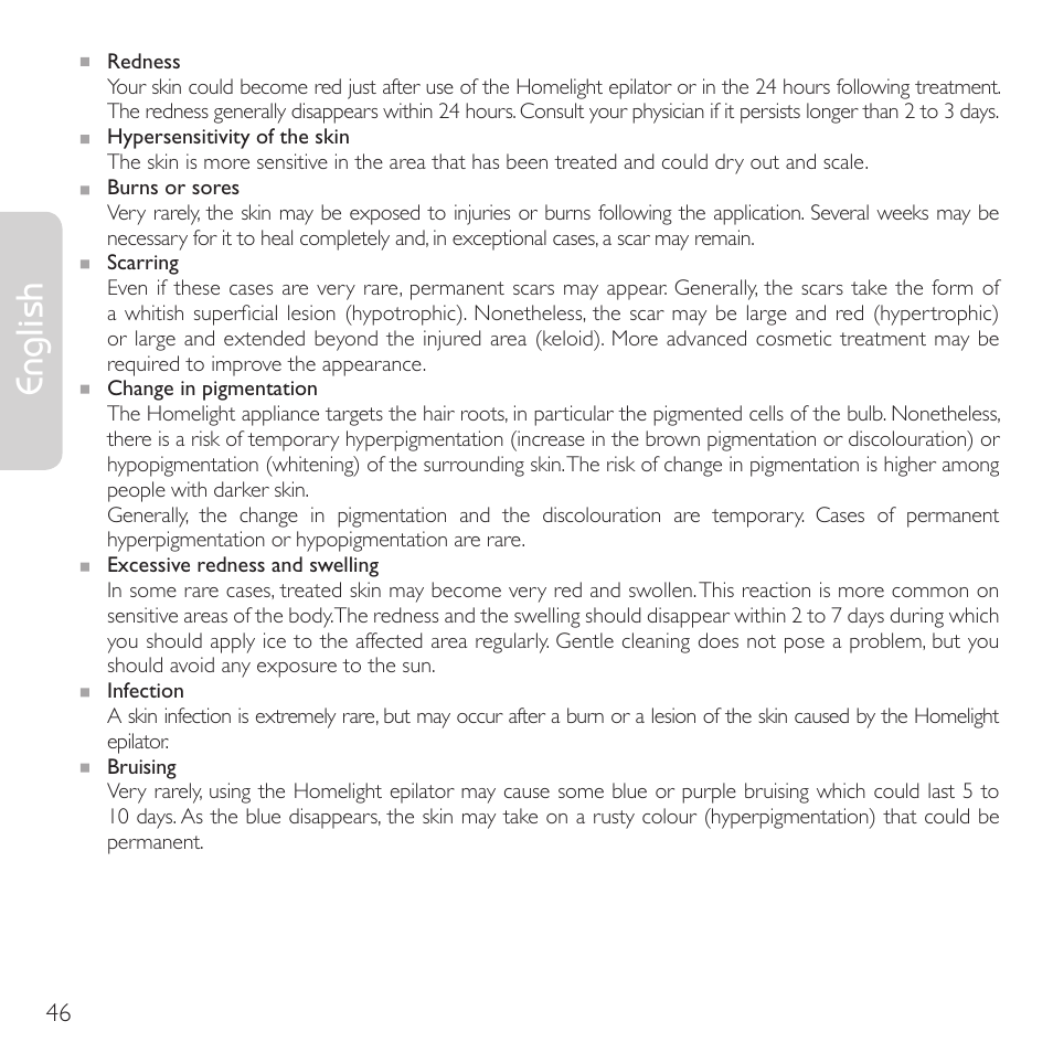 English | Babyliss G910E Homelight User Manual | Page 44 / 120