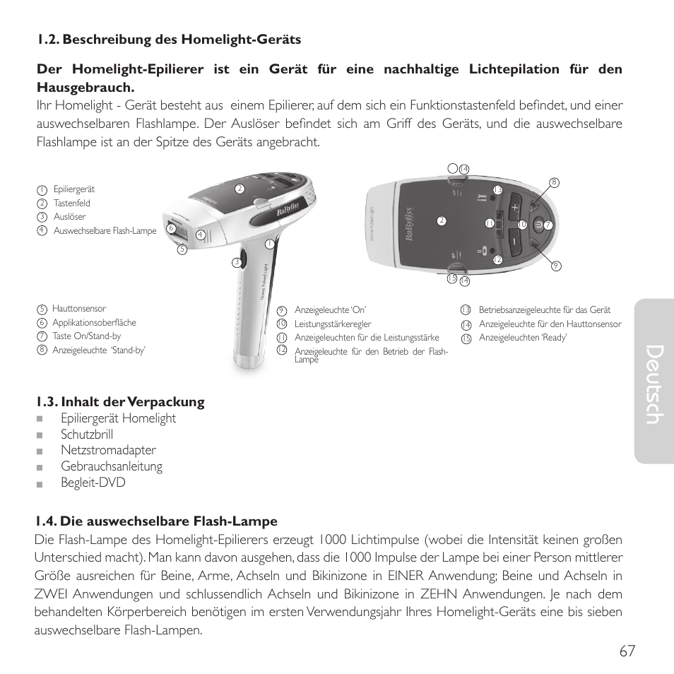 Deutsch, Die epilierlösung der profis auch zu hause | Babyliss G910E Homelight User Manual | Page 65 / 120