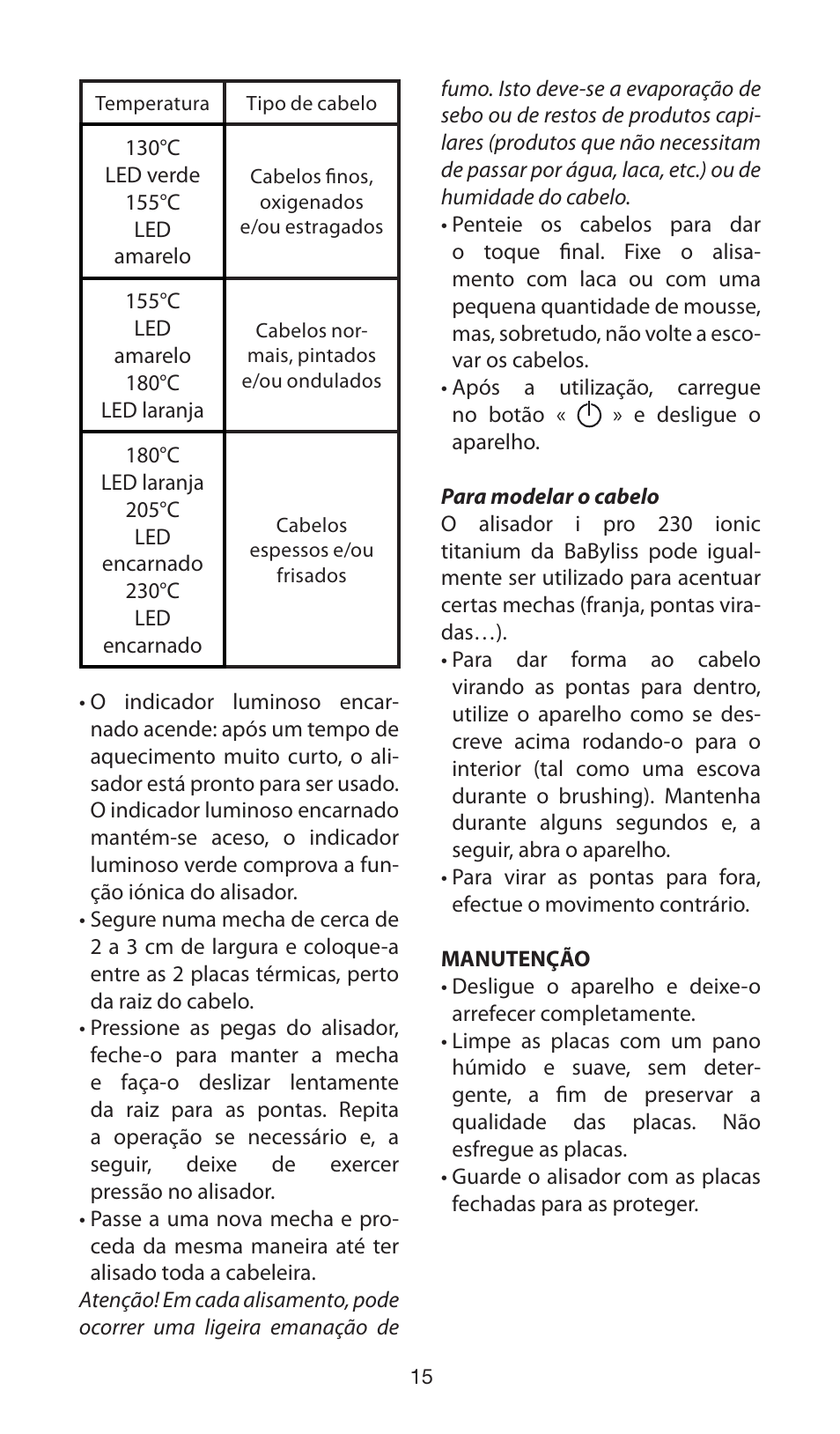 Babyliss ST87E iPro 230 ionic User Manual | Page 15 / 35