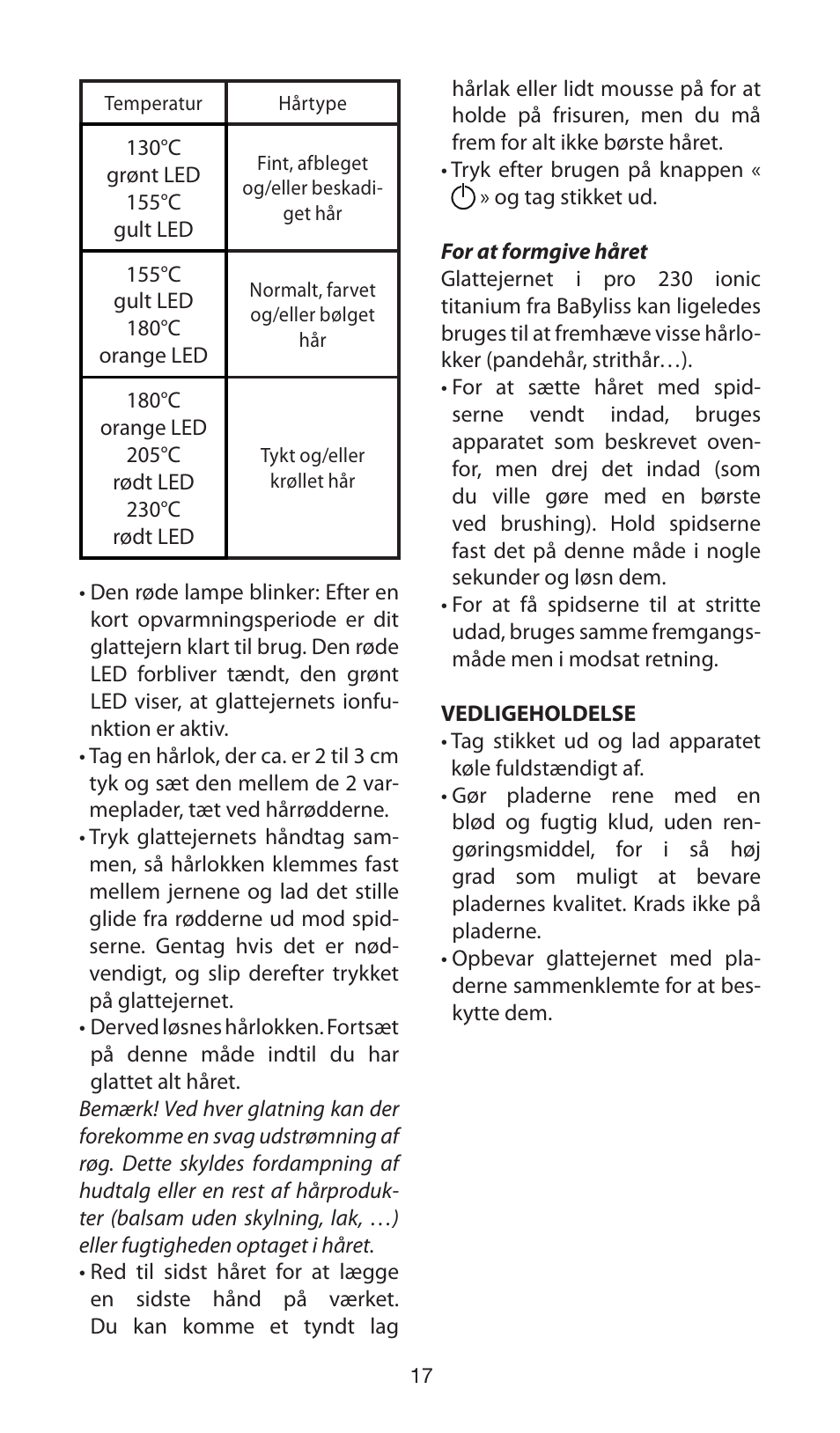 Babyliss ST87E iPro 230 ionic User Manual | Page 17 / 35