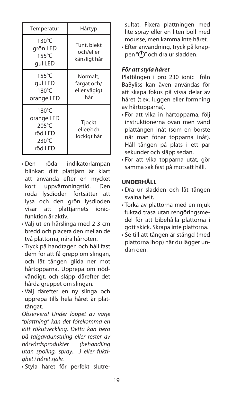 Babyliss ST87E iPro 230 ionic User Manual | Page 19 / 35