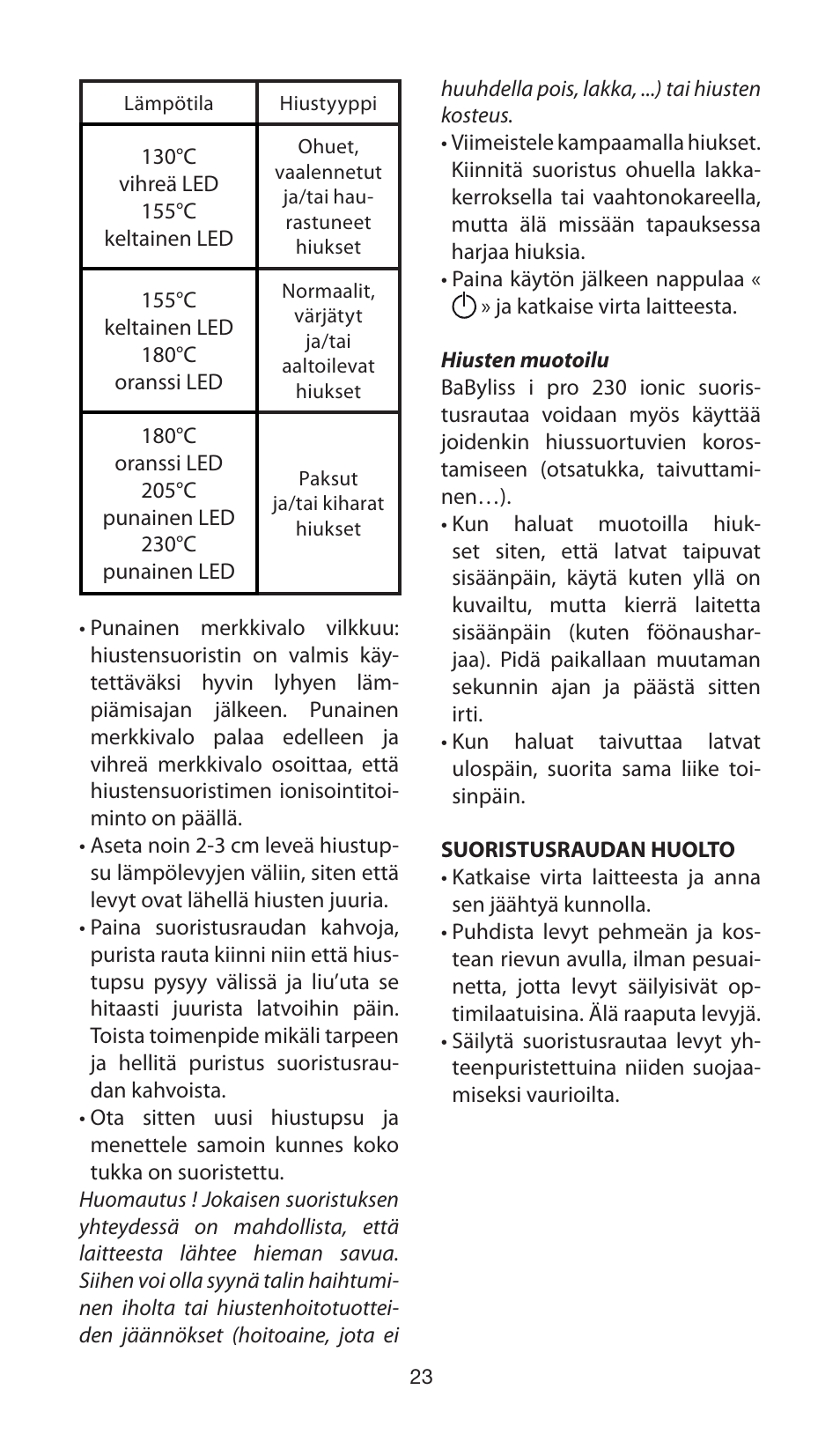 Babyliss ST87E iPro 230 ionic User Manual | Page 23 / 35