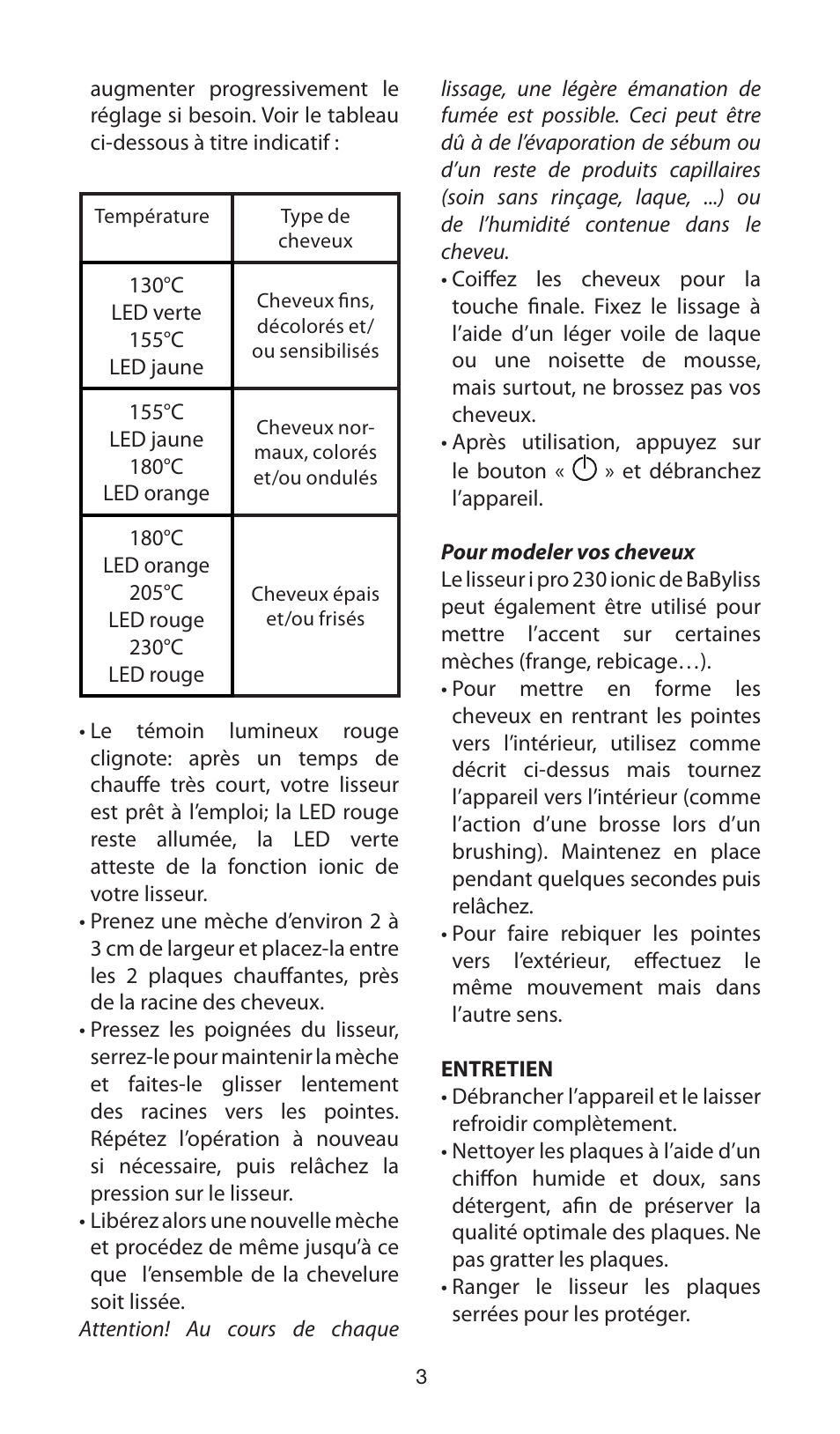 Babyliss ST87E iPro 230 ionic User Manual | Page 3 / 35