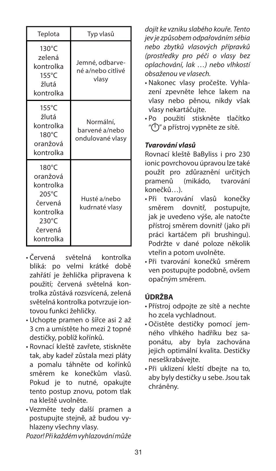 Babyliss ST87E iPro 230 ionic User Manual | Page 31 / 35