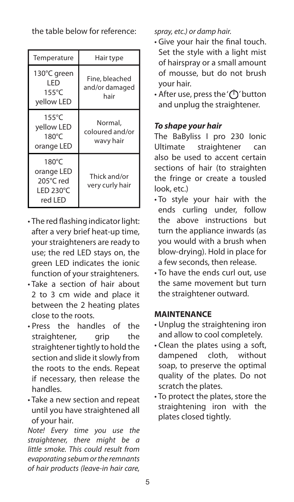 Babyliss ST89E User Manual | Page 5 / 35