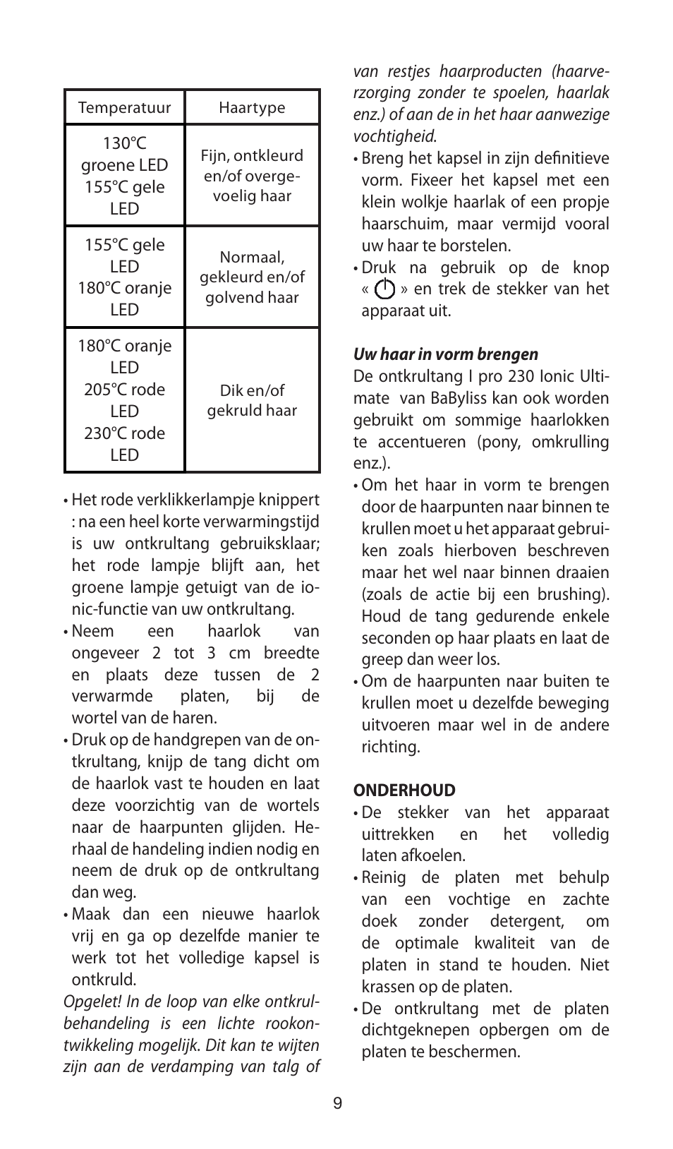 Babyliss ST89E User Manual | Page 9 / 35