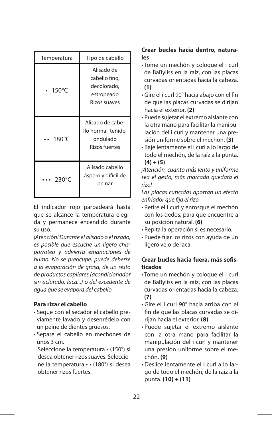 Babyliss ST70E iPro 230 iCurl User Manual | Page 22 / 58