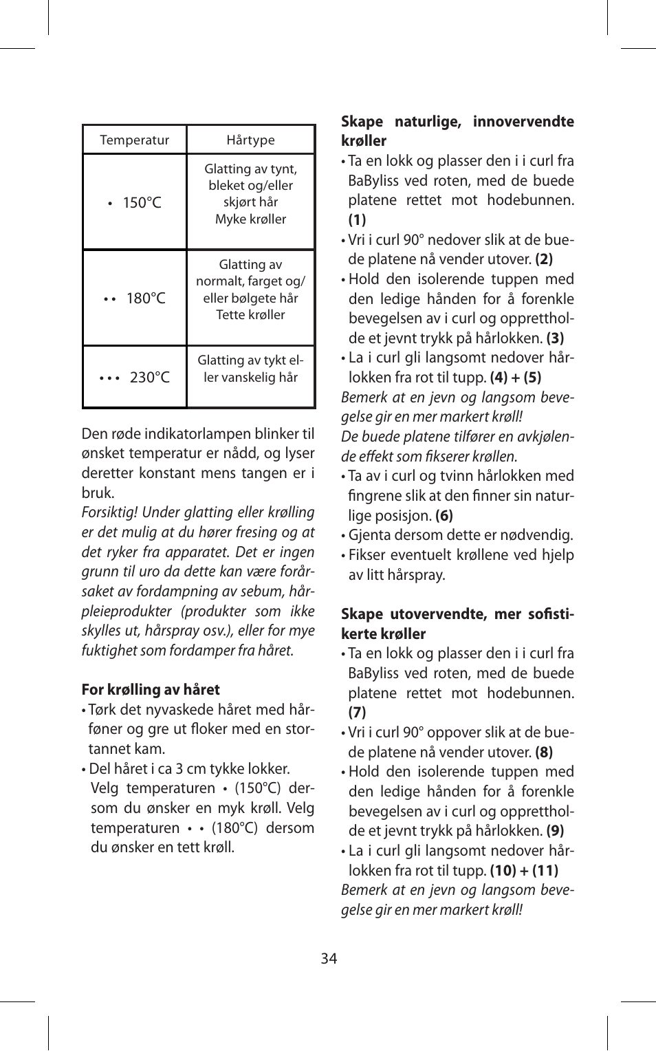 Babyliss ST70E iPro 230 iCurl User Manual | Page 34 / 58