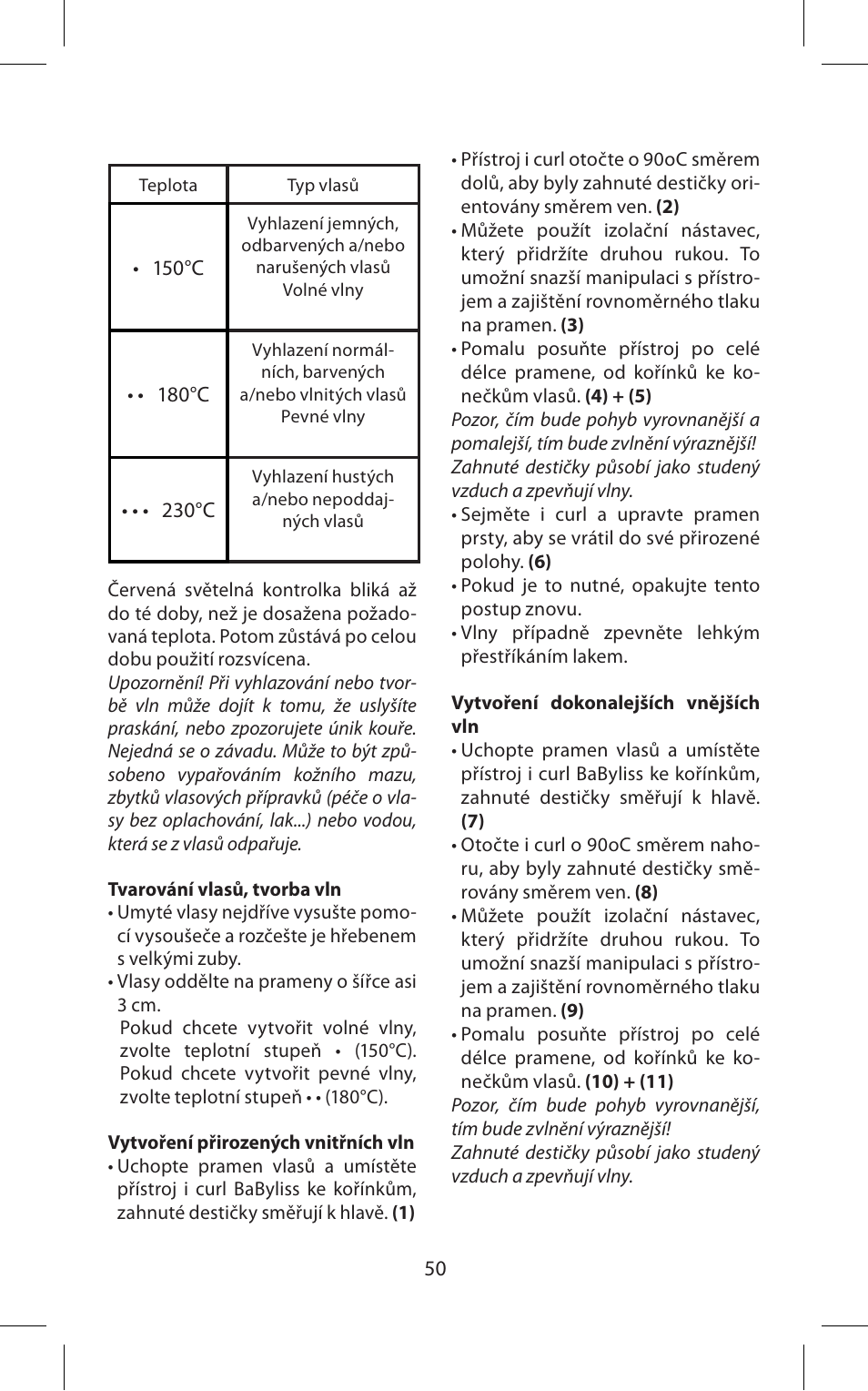 Babyliss ST70E iPro 230 iCurl User Manual | Page 50 / 58