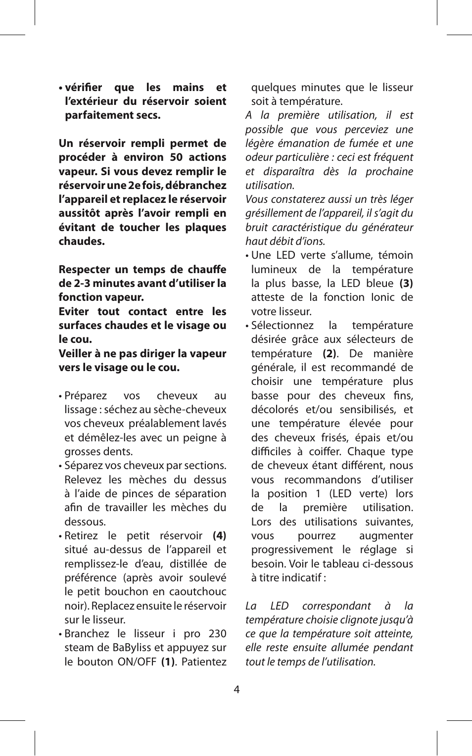 Babyliss ST95E iPro 230 Steam User Manual | Page 4 / 72