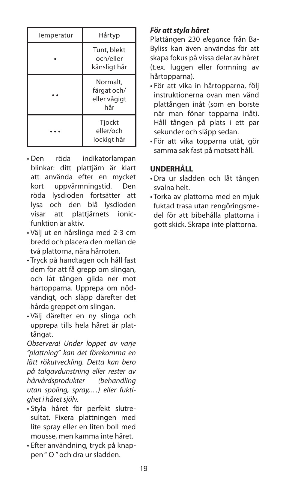 Babyliss ST100E 230 elegance User Manual | Page 19 / 35
