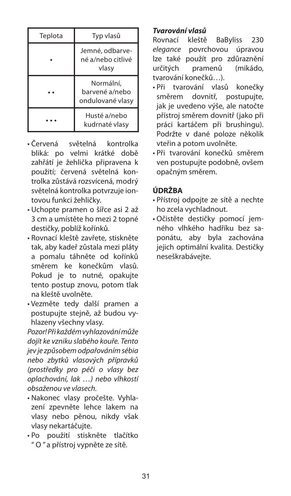 Babyliss ST100E 230 elegance User Manual | Page 31 / 35