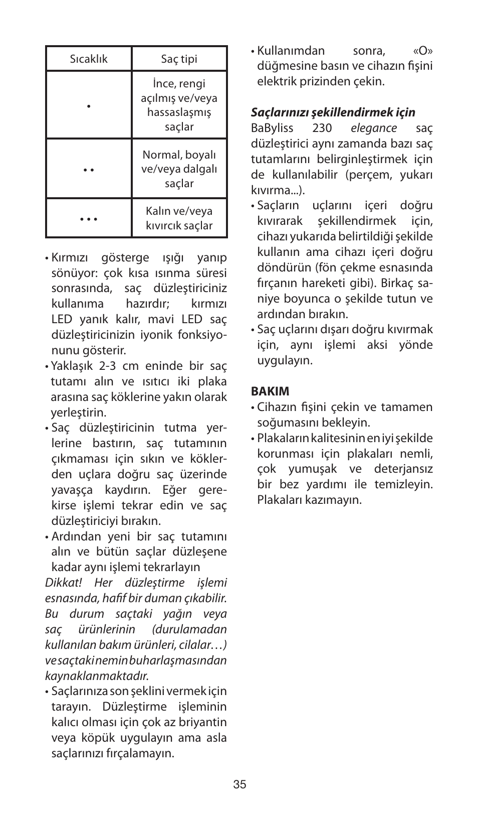 Babyliss ST100E 230 elegance User Manual | Page 35 / 35