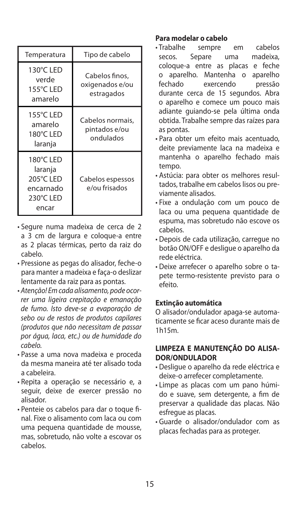 Babyliss ST92E iPro 230 Liss & Crimp User Manual | Page 15 / 35