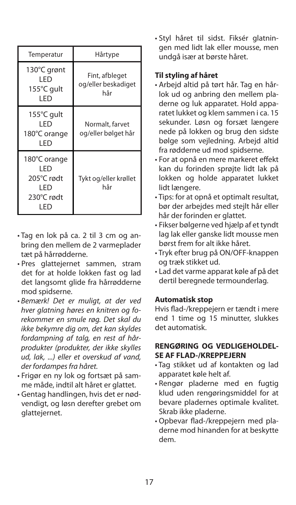 Babyliss ST92E iPro 230 Liss & Crimp User Manual | Page 17 / 35