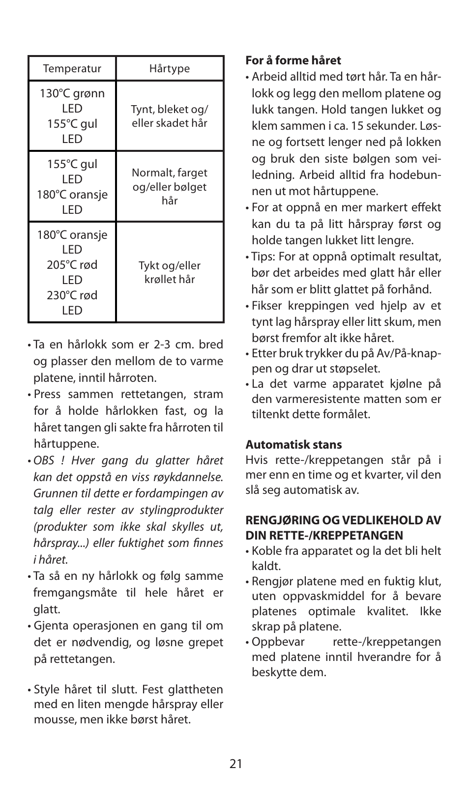Babyliss ST92E iPro 230 Liss & Crimp User Manual | Page 21 / 35