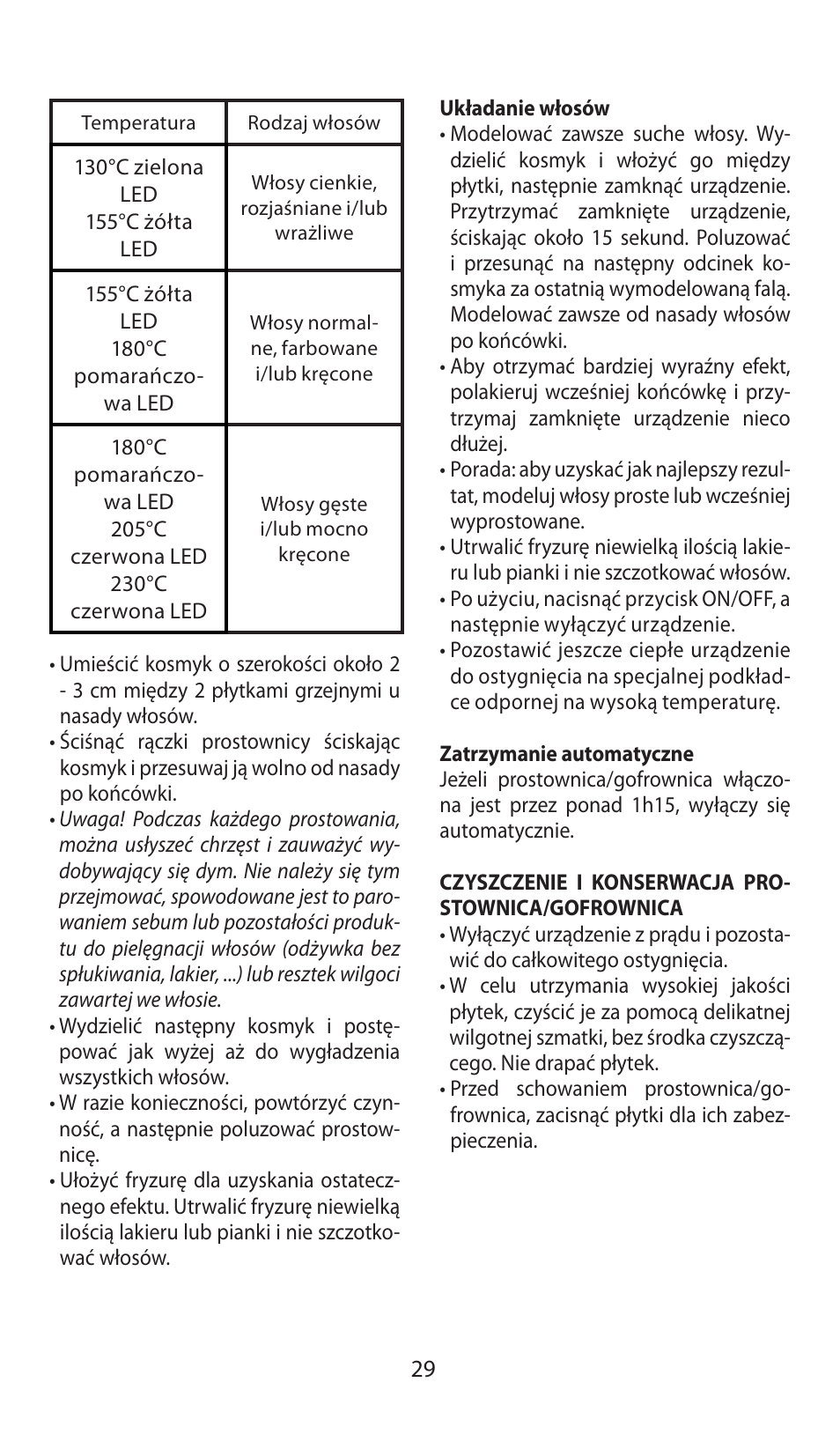 Babyliss ST92E iPro 230 Liss & Crimp User Manual | Page 29 / 35