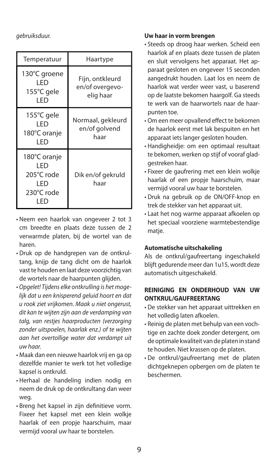 Babyliss ST92E iPro 230 Liss & Crimp User Manual | Page 9 / 35