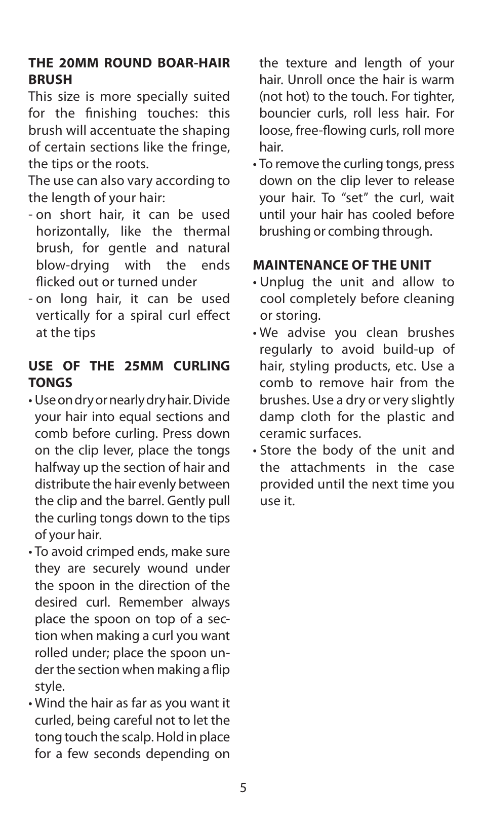 Babyliss AS100E Multistyle 1000 User Manual | Page 5 / 36