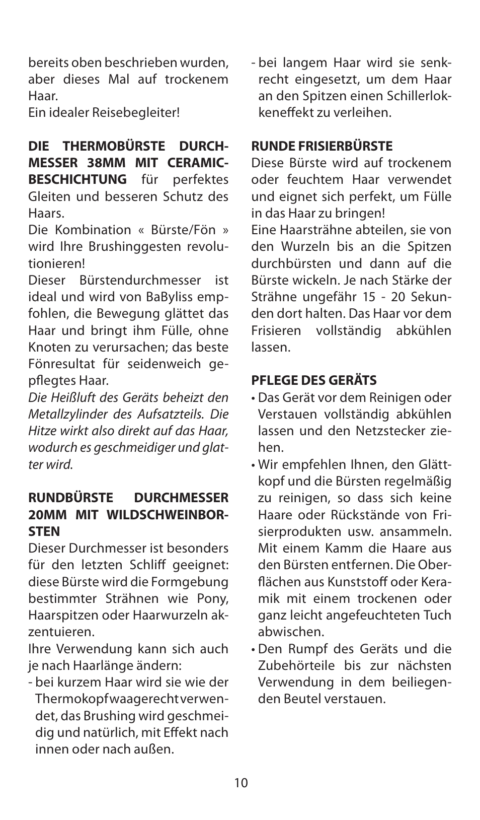 Babyliss AS120E Multistyle 1200 User Manual | Page 10 / 52
