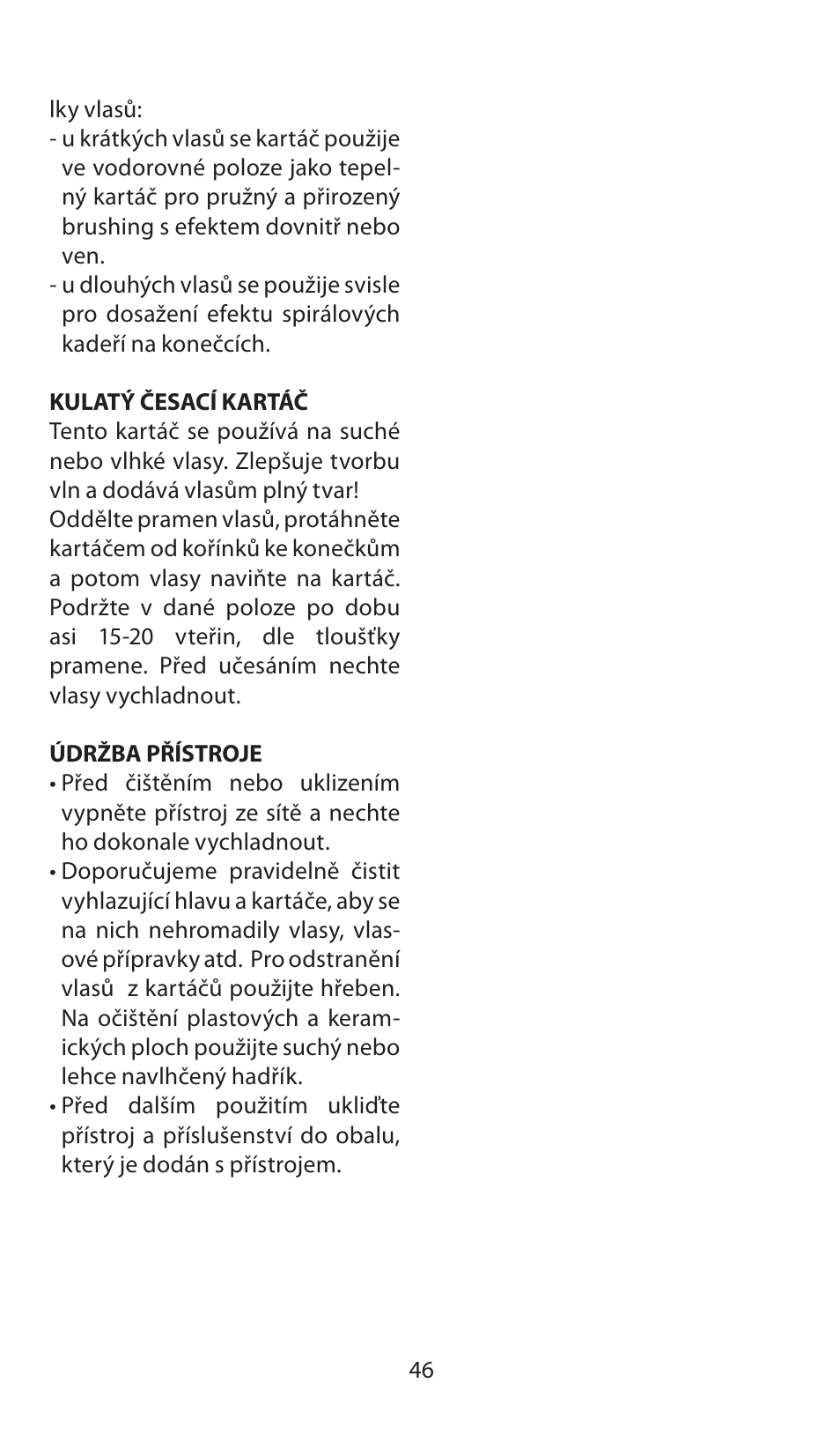 Babyliss AS120E Multistyle 1200 User Manual | Page 46 / 52