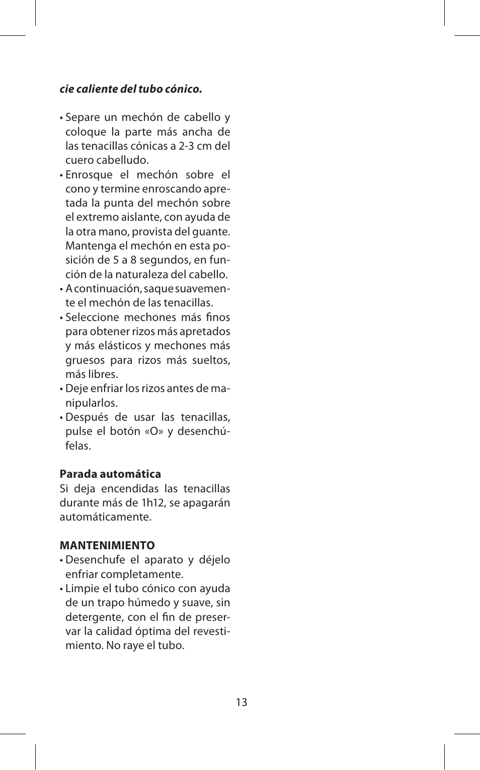 Babyliss C20E Easy Curl User Manual | Page 13 / 35