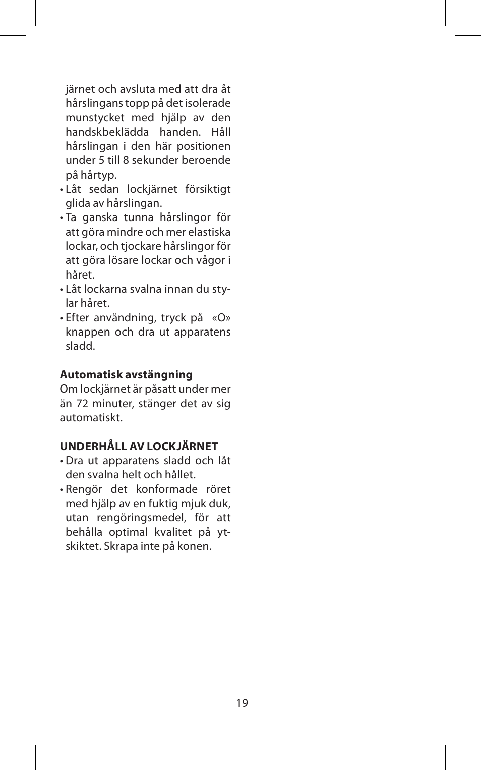 Babyliss C20E Easy Curl User Manual | Page 19 / 35