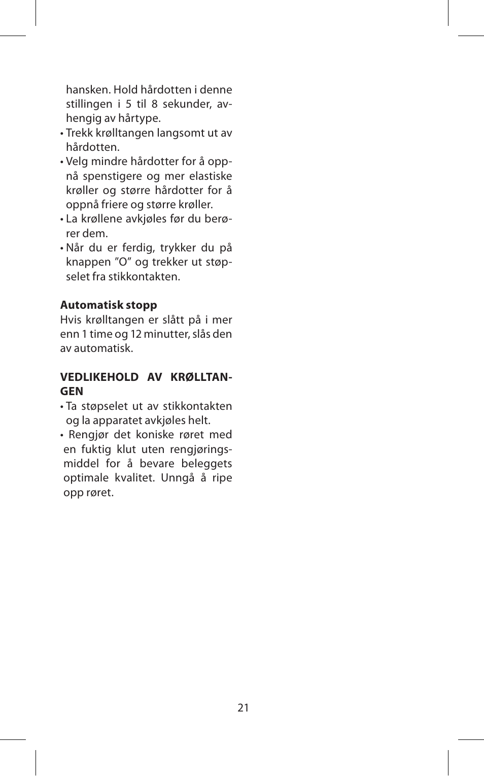 Babyliss C20E Easy Curl User Manual | Page 21 / 35