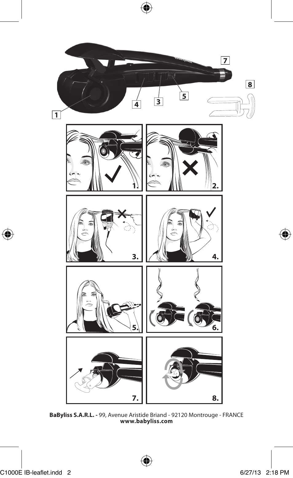 Babyliss C1000E Curl Secret User Manual | Page 2 / 56