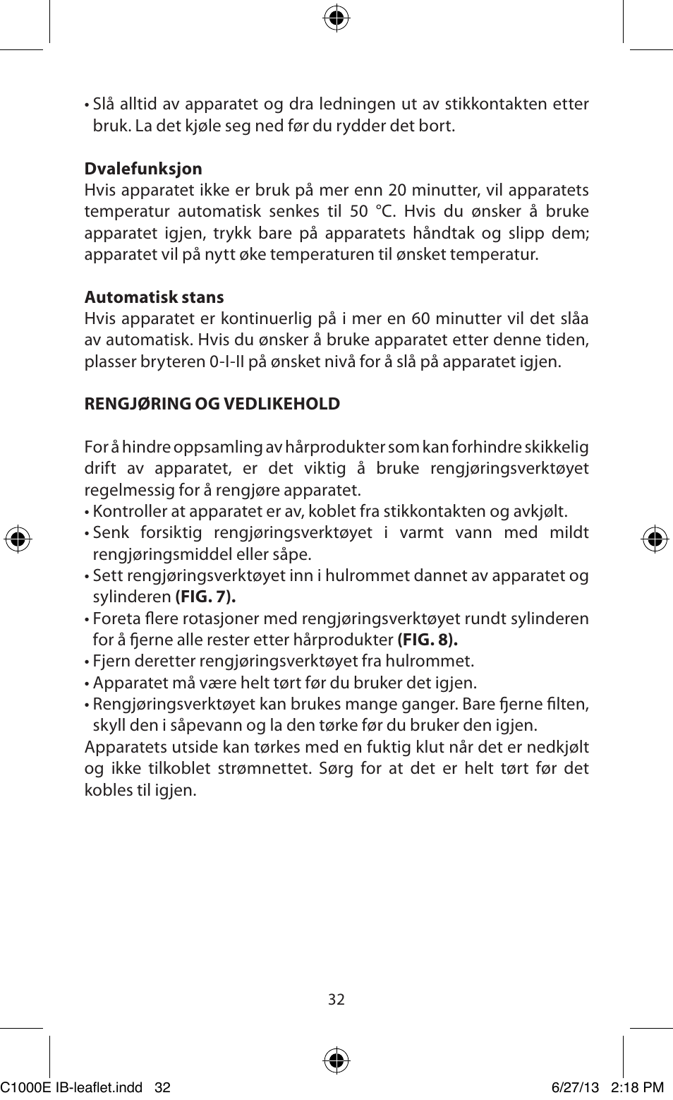 Babyliss C1000E Curl Secret User Manual | Page 32 / 56
