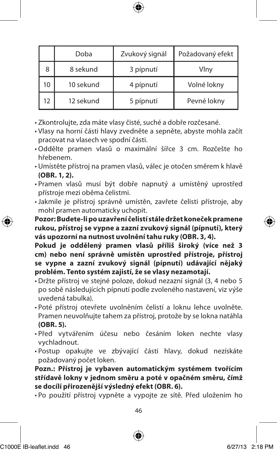 Babyliss C1000E Curl Secret User Manual | Page 46 / 56