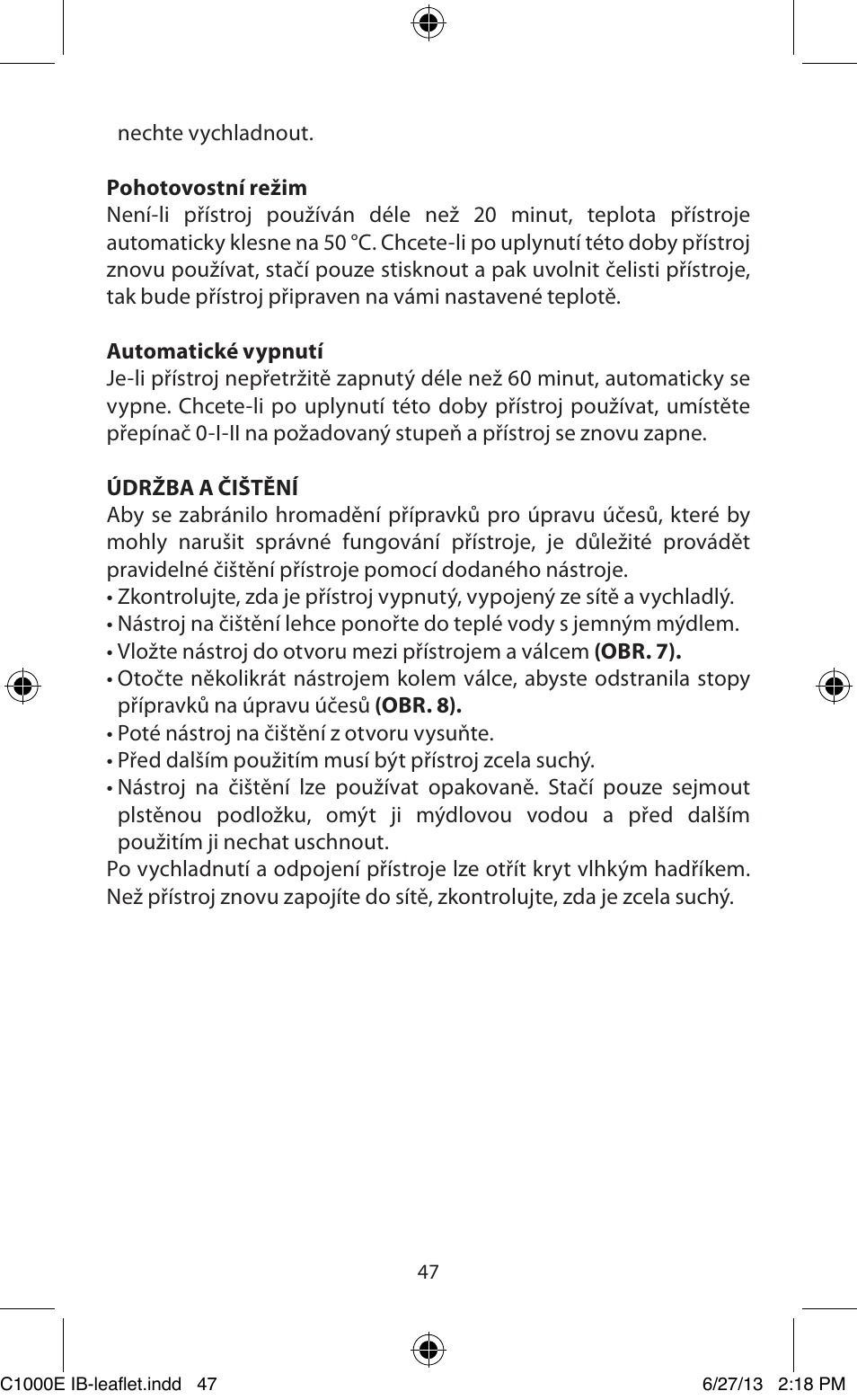 Babyliss C1000E Curl Secret User Manual | Page 47 / 56