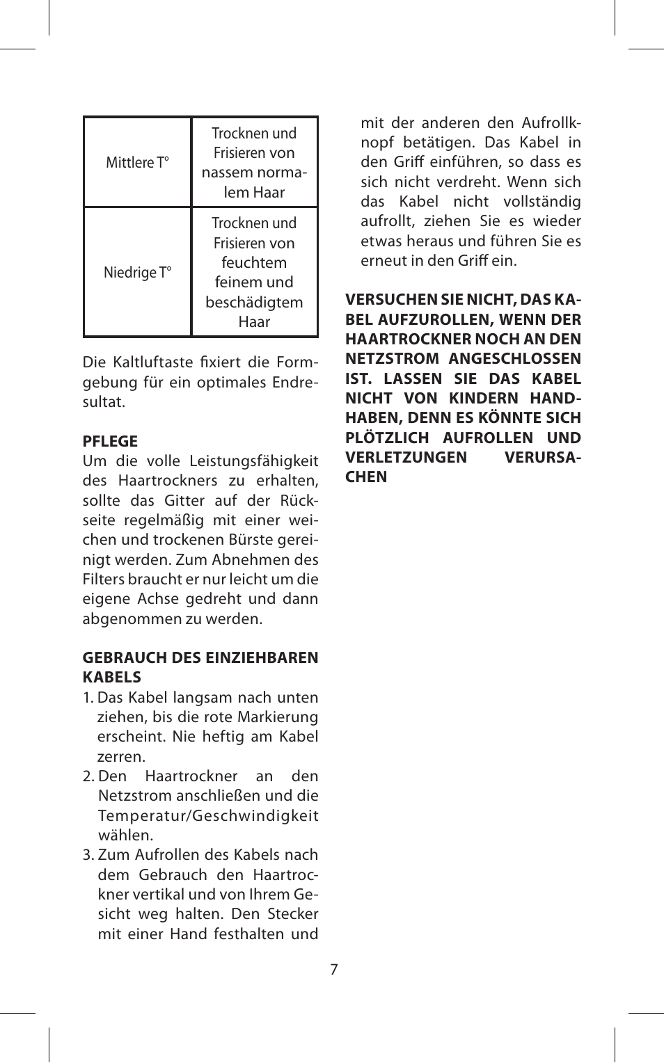 Babyliss D171E Expert User Manual | Page 7 / 36