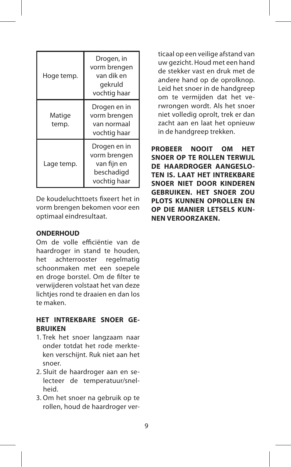 Babyliss D171E Expert User Manual | Page 9 / 36